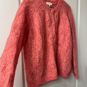 NWOT Sezane Magda Mohair Rose D'hiver Cardigan